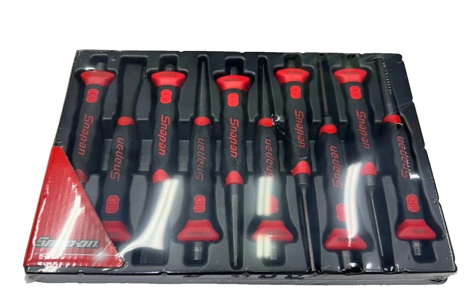 New Snap-on™ 10-pc Red Soft Grip Punch & Chisel Set PPCSG710