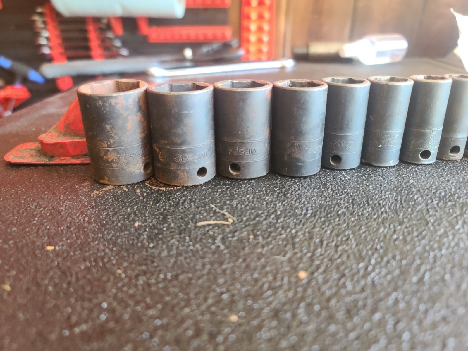 Snap-on Tools Semi Deep Impact Socket 10pc Set 6 pt 3/8″ Drive 5/16-7/8″