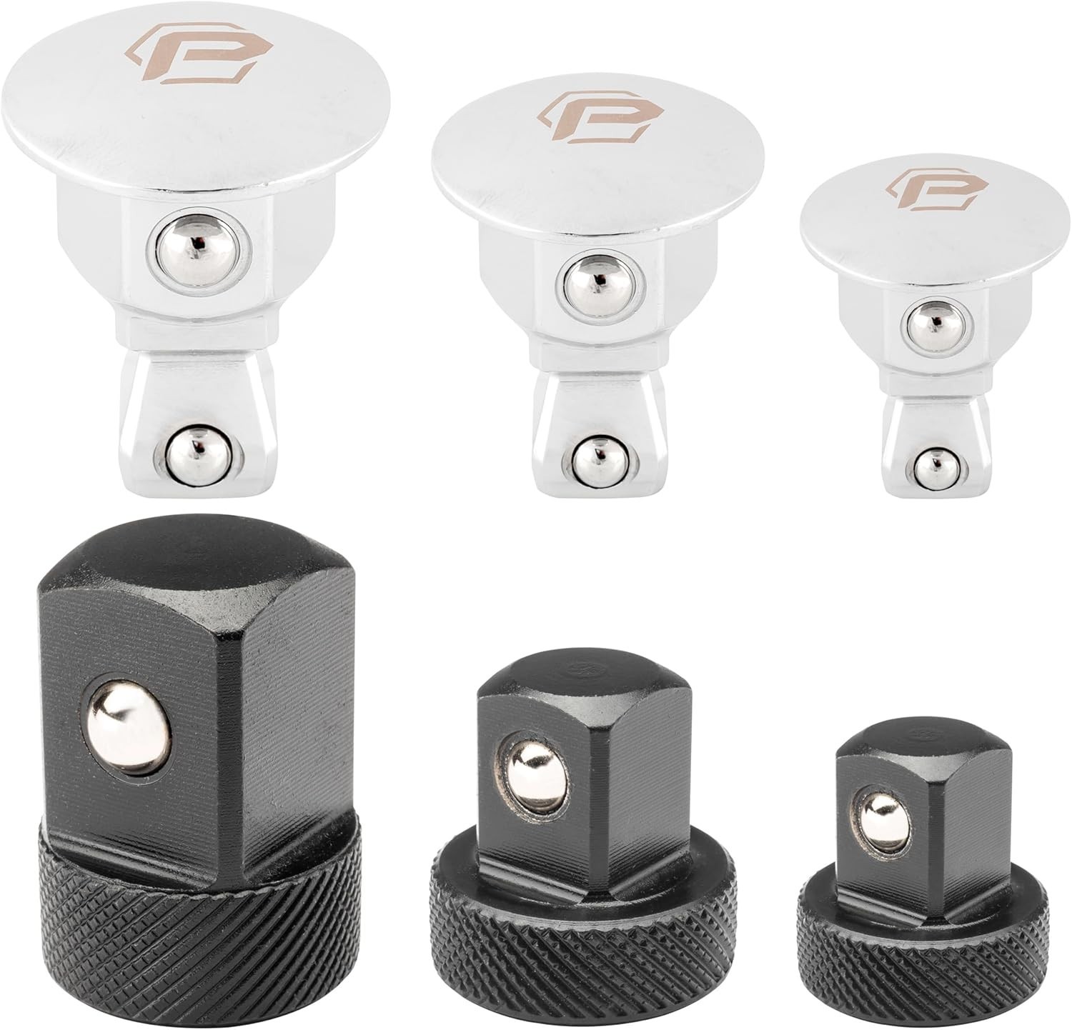 Wrench Wobble Adapter Set 6 Piece Low Profile Socket 1/4 3/8 1/2 Inch
