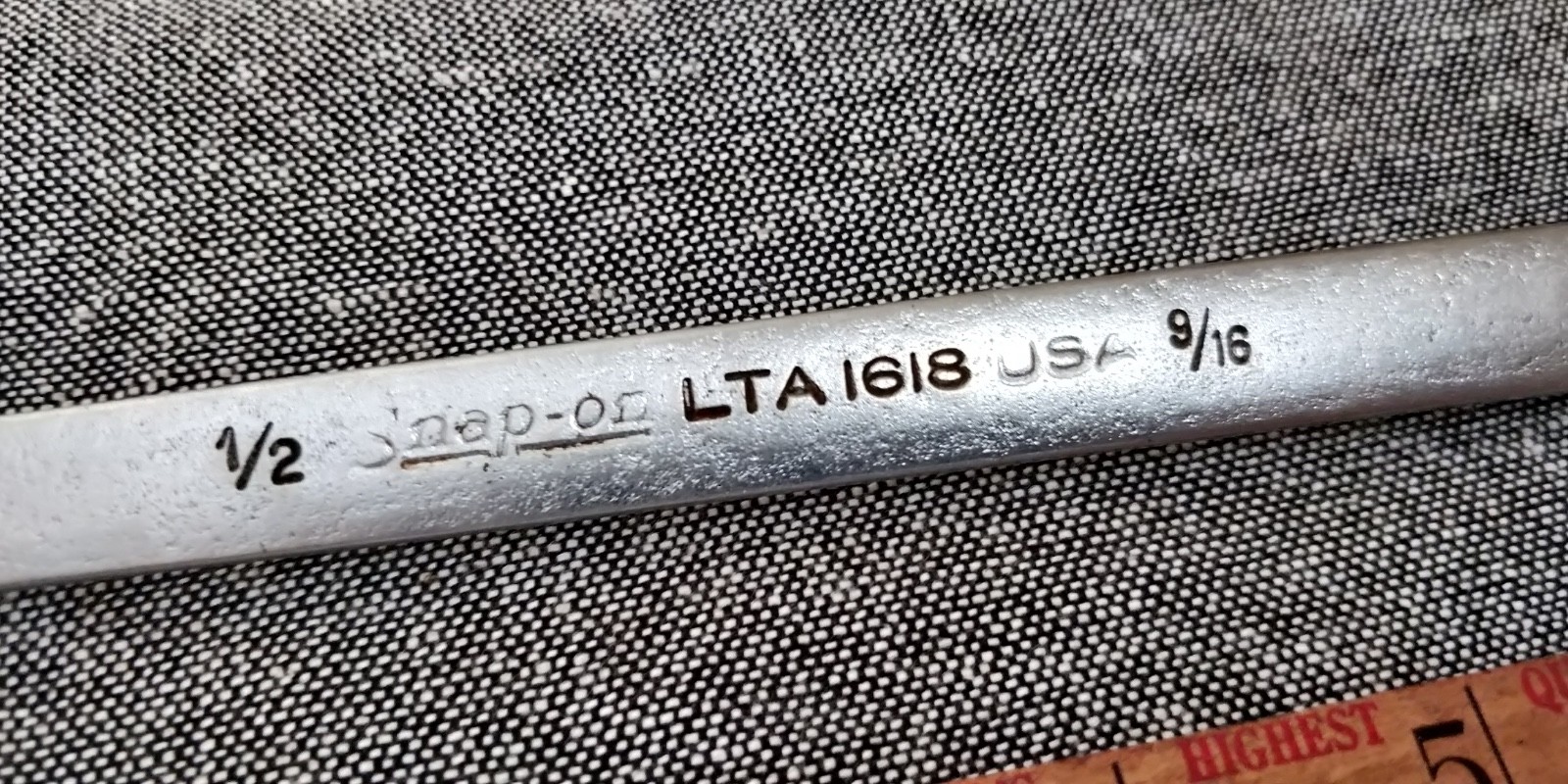 Snap On 1/2″-9/16″ SAE Chrome Low Torque Slime Line Open End Wrench LTA1618