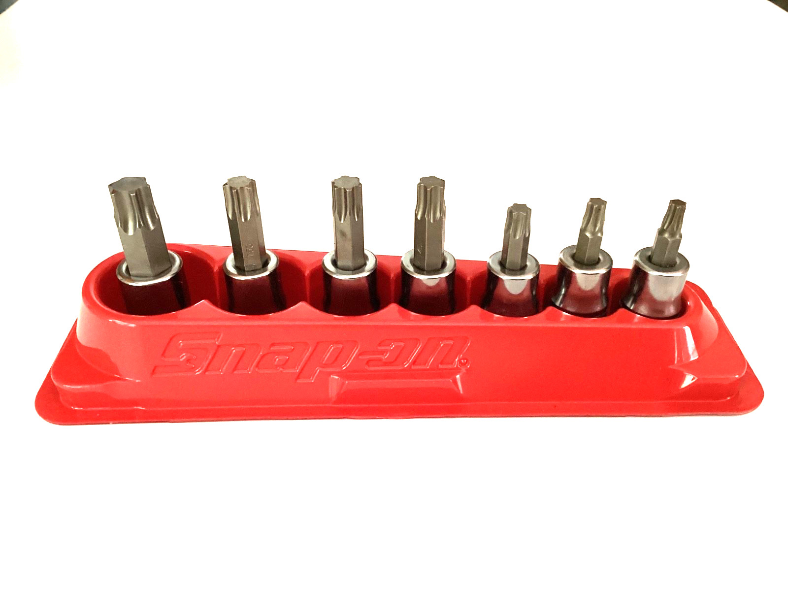 Snap On NEW 7 Piece 3/8” Drive Torx Bit Socket Set With Magnetic Tray 207EFTXY