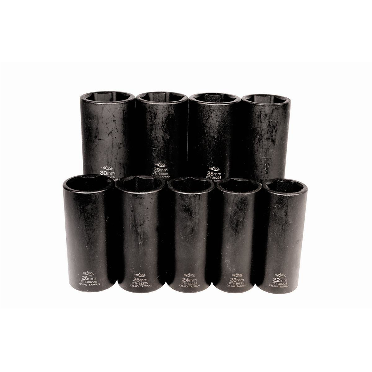 K Tool International 38201 Metric Impact Socket Set with 1/2″ Drive for Garages,