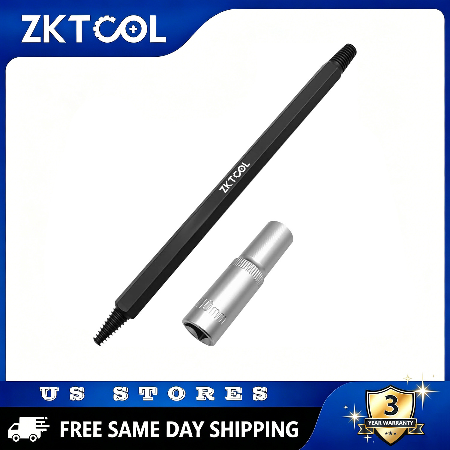 ZKTOOL 2PCS Broken Spark Plug Removal Kit, Broken Wire Extractor, 5-8MM
