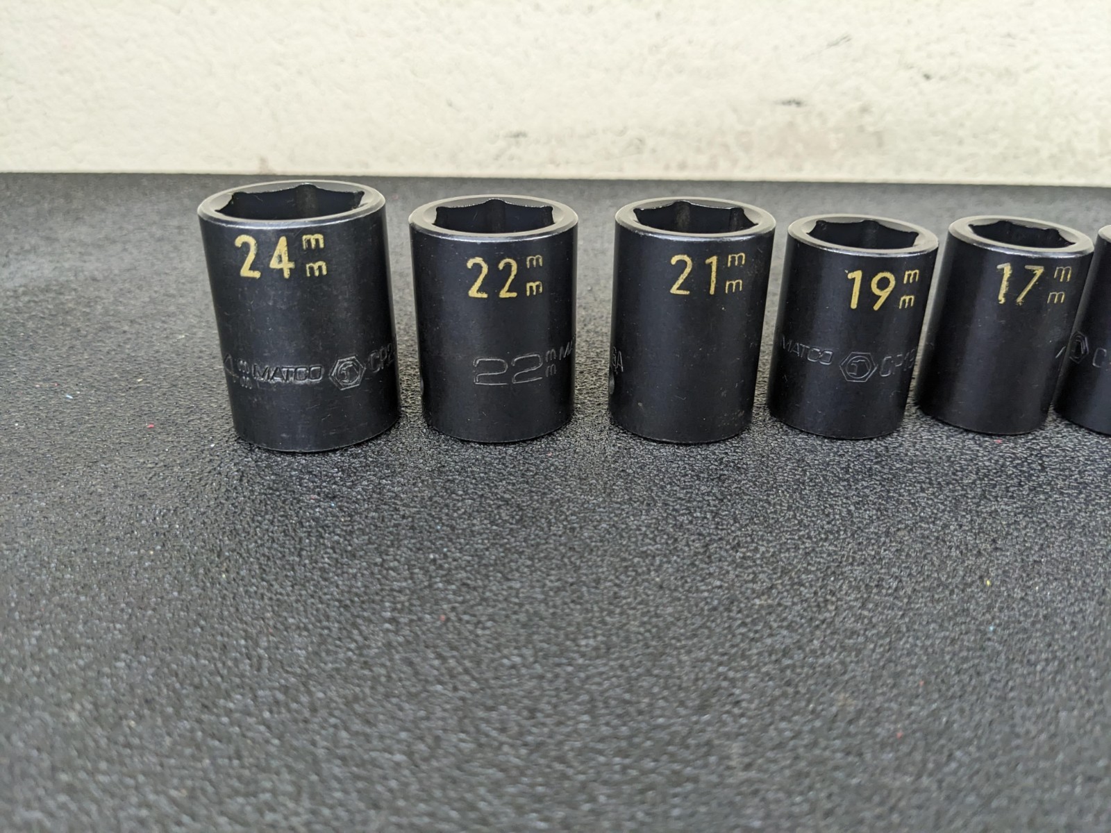 #aw458 MATCO Tools NEW 1/2″ Drive METRIC 6 POINT IMPACT SOCKET SET