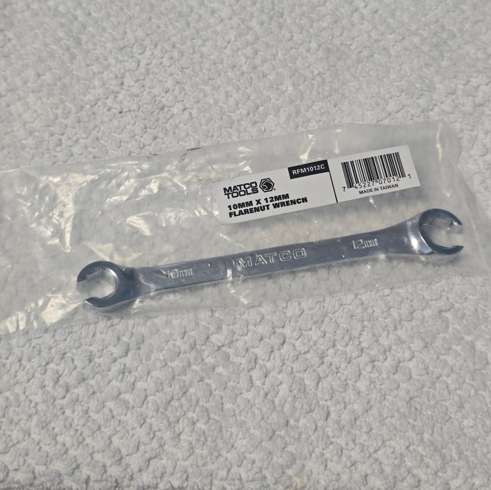 Matco Tools 6in 10mm 12mm Flare Nut Wrench 6 Point Flarenut Chrome RFM1012C, NEW