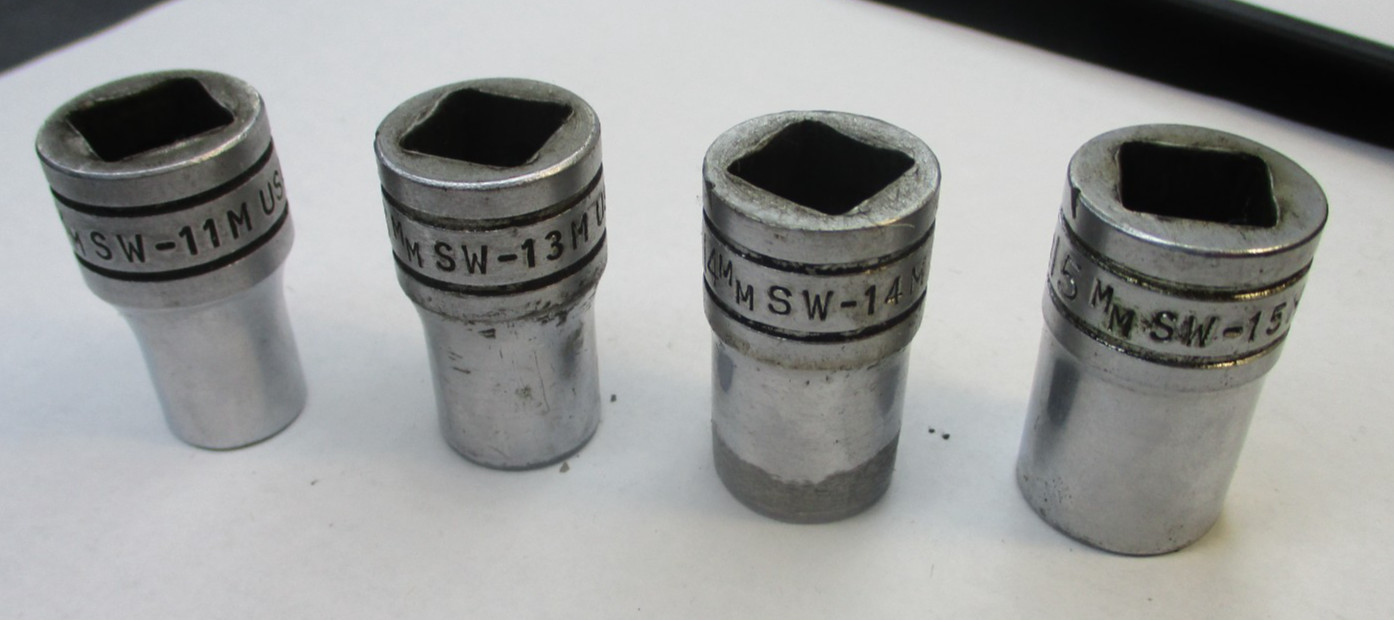 Snap on 4pc 1/2″ Dr 12pt SW11M 11mm SW13M 13m SW14m 14mm SW15mm 15mm Sockets USA