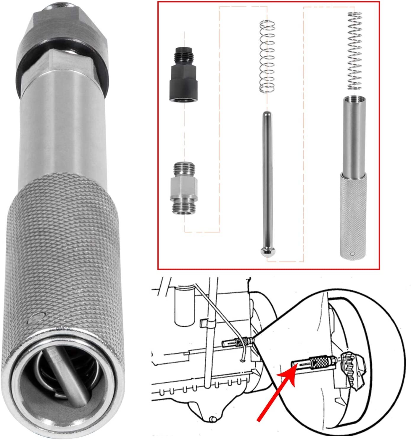 for Caterpillar CAT Injector Height Adjustment Gauge Tool+Engine Barring Socket