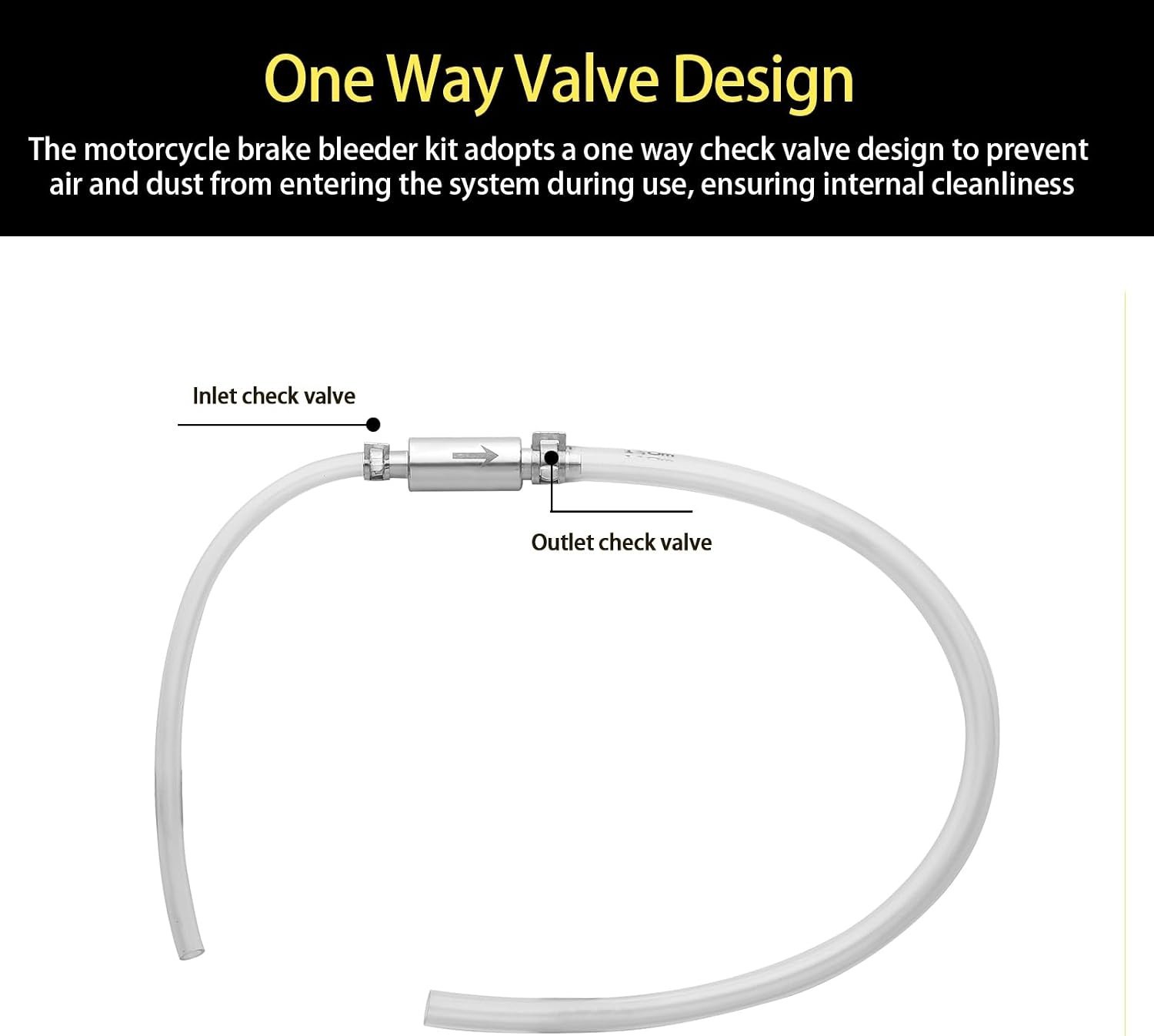 1 Pack Brake Bleeder Hose, One Way Check Valve Tube Bleeding Tool Kit with 6 …