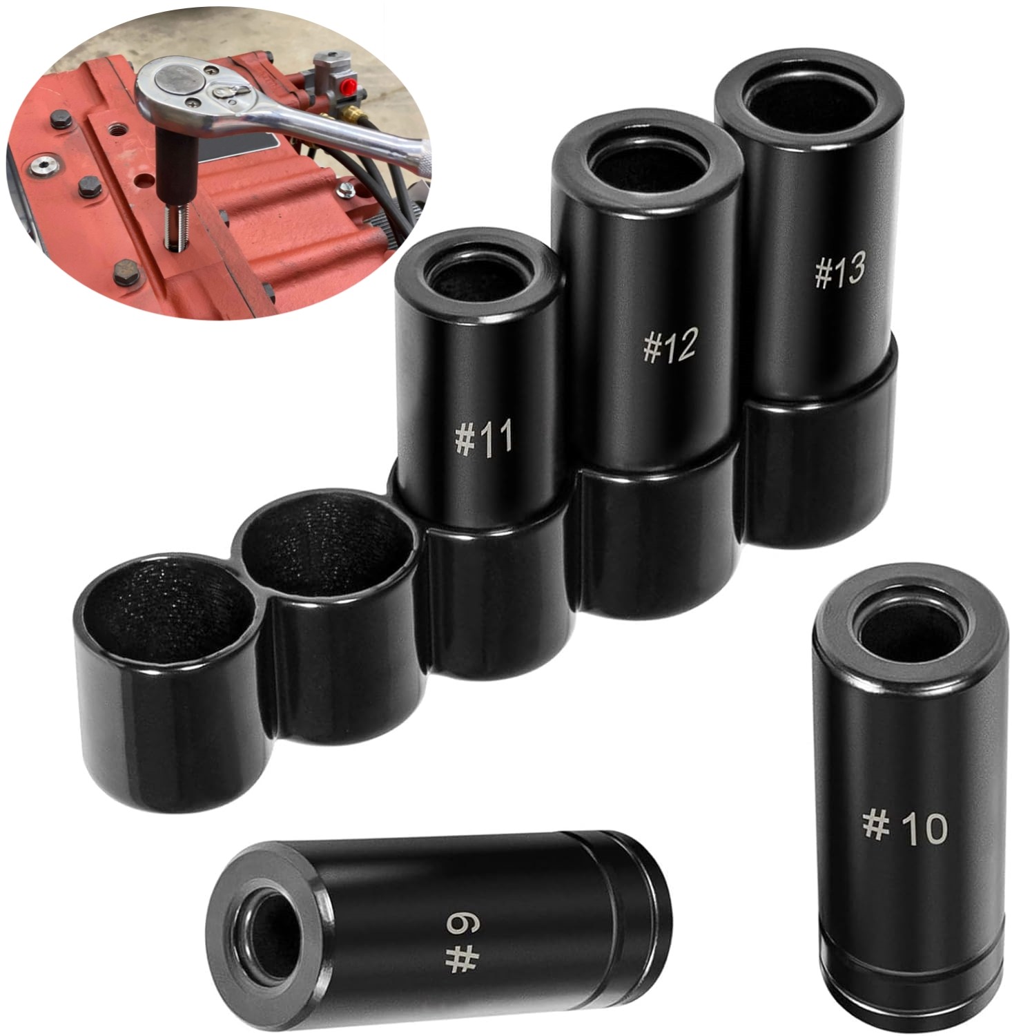 5pc 71670 Extra Large Tap Holding Socket Set with holder 5/8″11/16″,3/4″,7/8″,1″