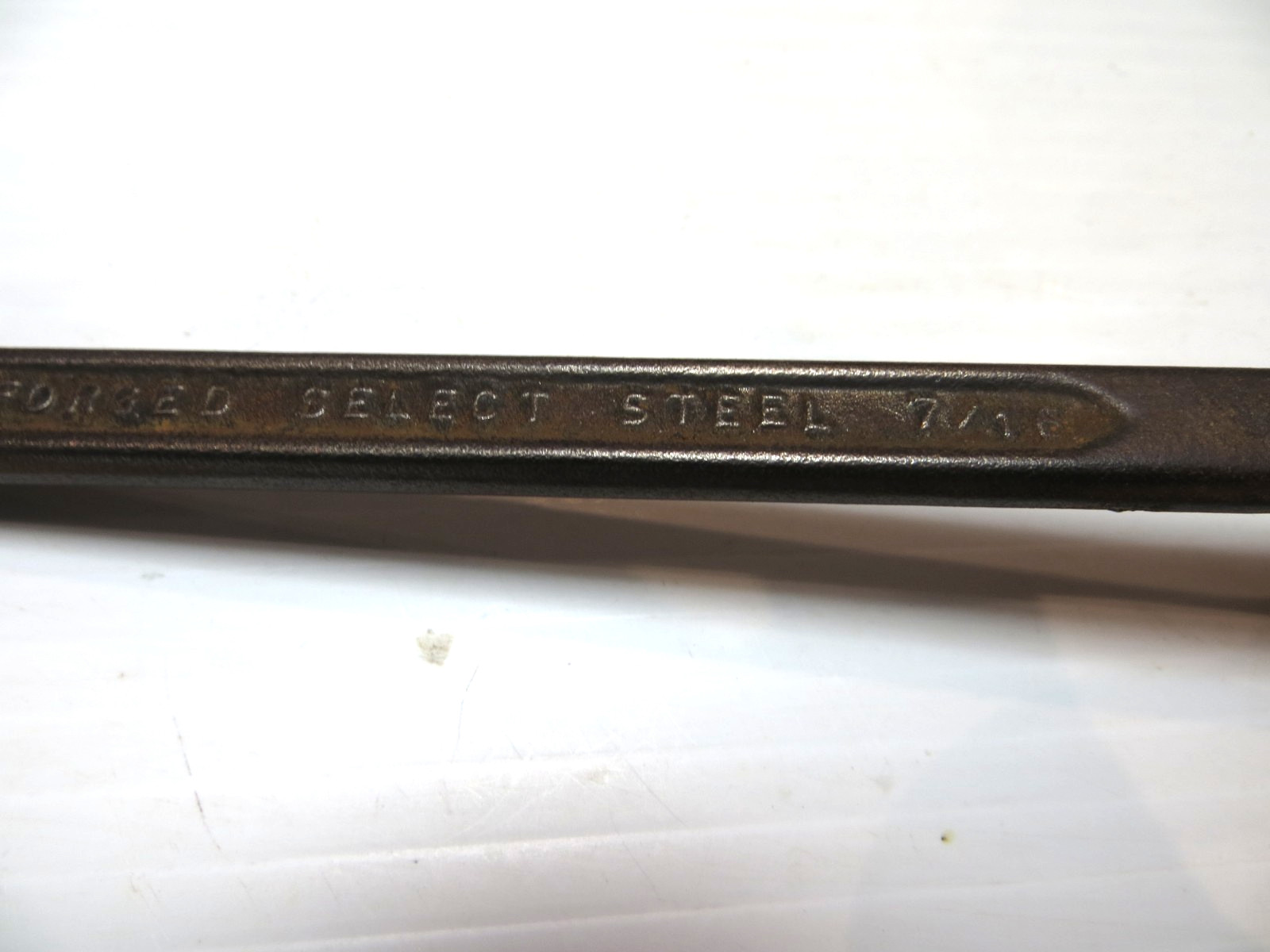 Vintage Offset Box End Wrench, 3/8″ x 7/16″ 6 Pt Forged Select Steel Made in USA