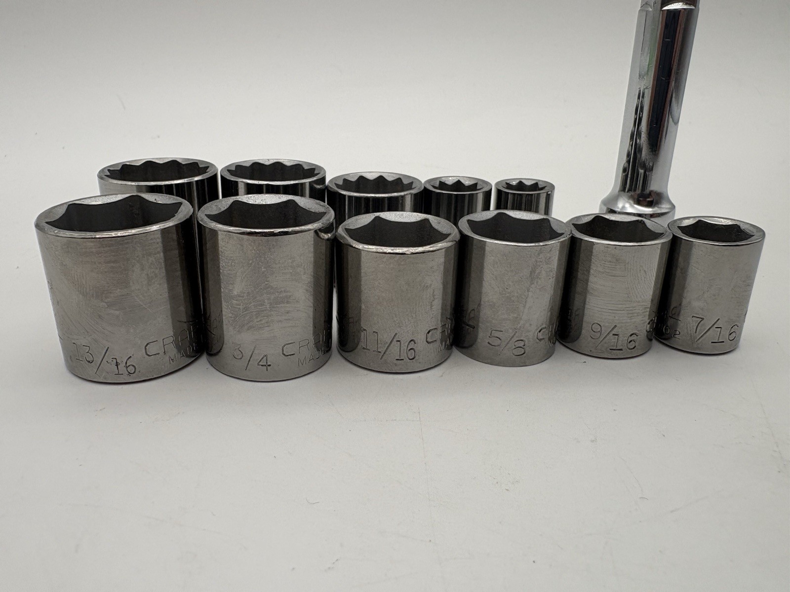 Craftsman VF-44811 3/8” Ratchet, G Series Sockets, H-44264 Extension, LOT, USA
