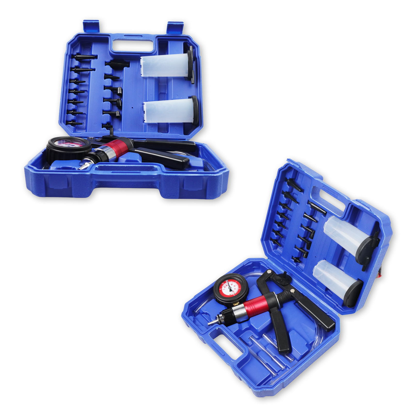 21pcs Hand Held Vacuum Pressure Pump Tester Brake Fluid Bleeder Bleeding Tool US