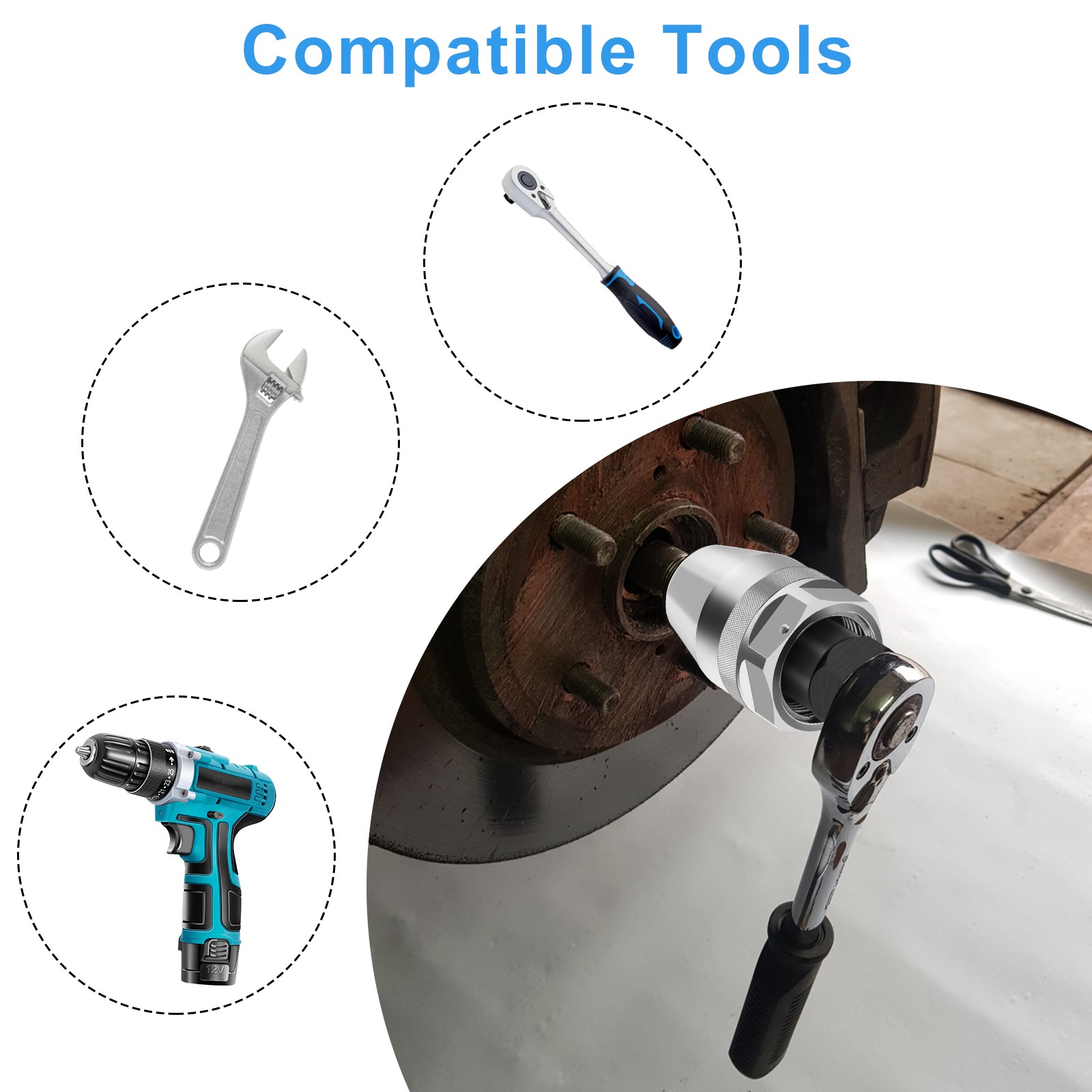 3/8″ Drive Damaged Bolt and Stud Extractor Tool for Grips Removes 1/4″-1/2″ Stud