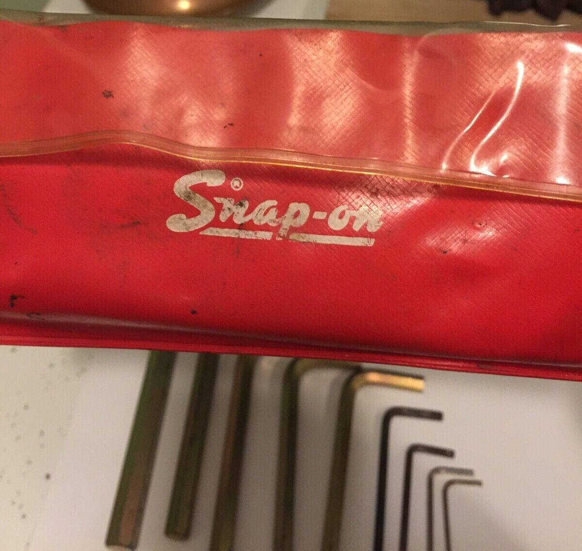 Vintage Snap-on Tools 5 Piece Hex Allen Wrench Set W/ Classic Red Pouch 