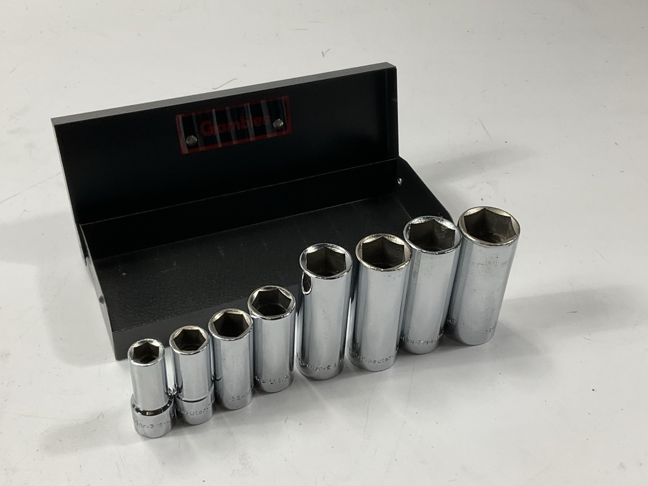 VINTAGE – 7 Piece Deep Socket 6 Point, 3/8″ Drive (Mismatched 9/16″) MADE IN USA