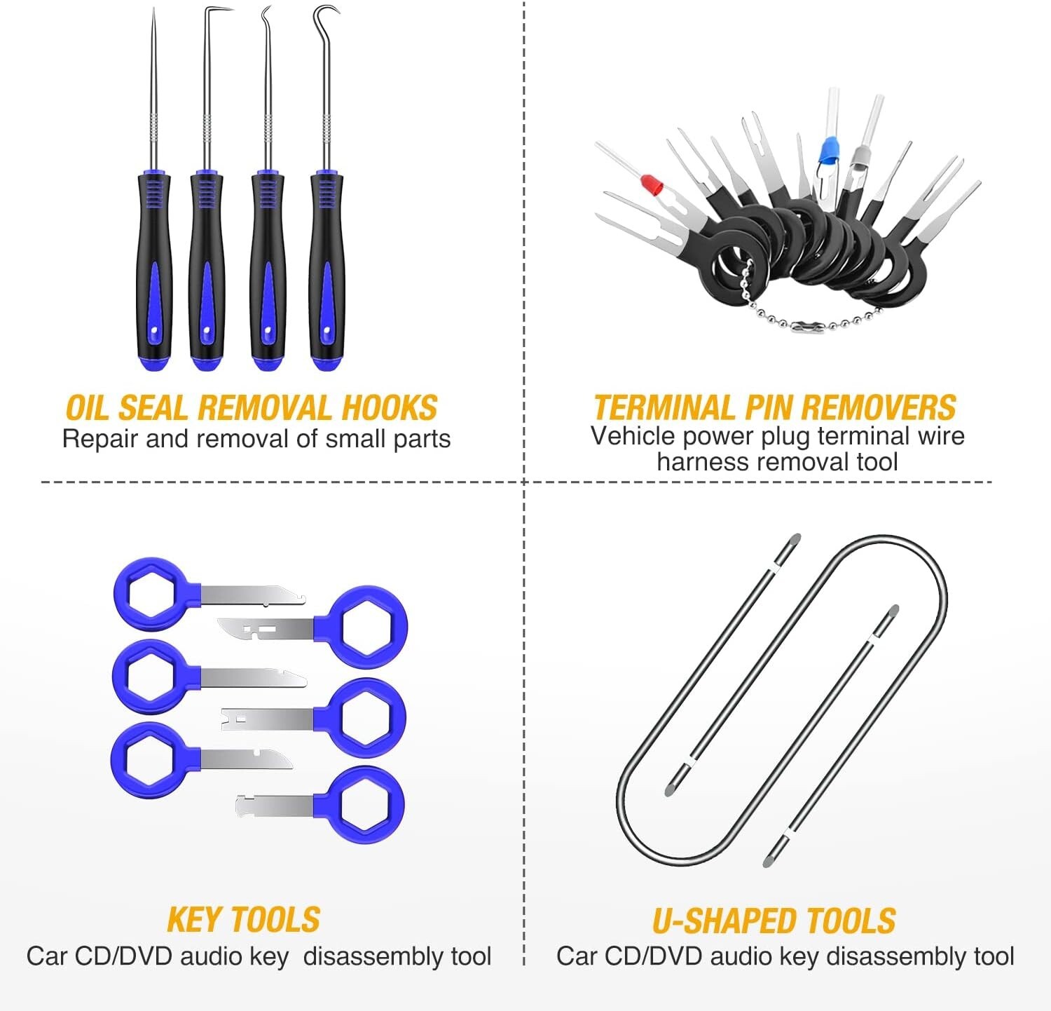 Multifunctional 200Pcs Trim Removal Tools with Sturdy Nylon Clips & Storage Bag