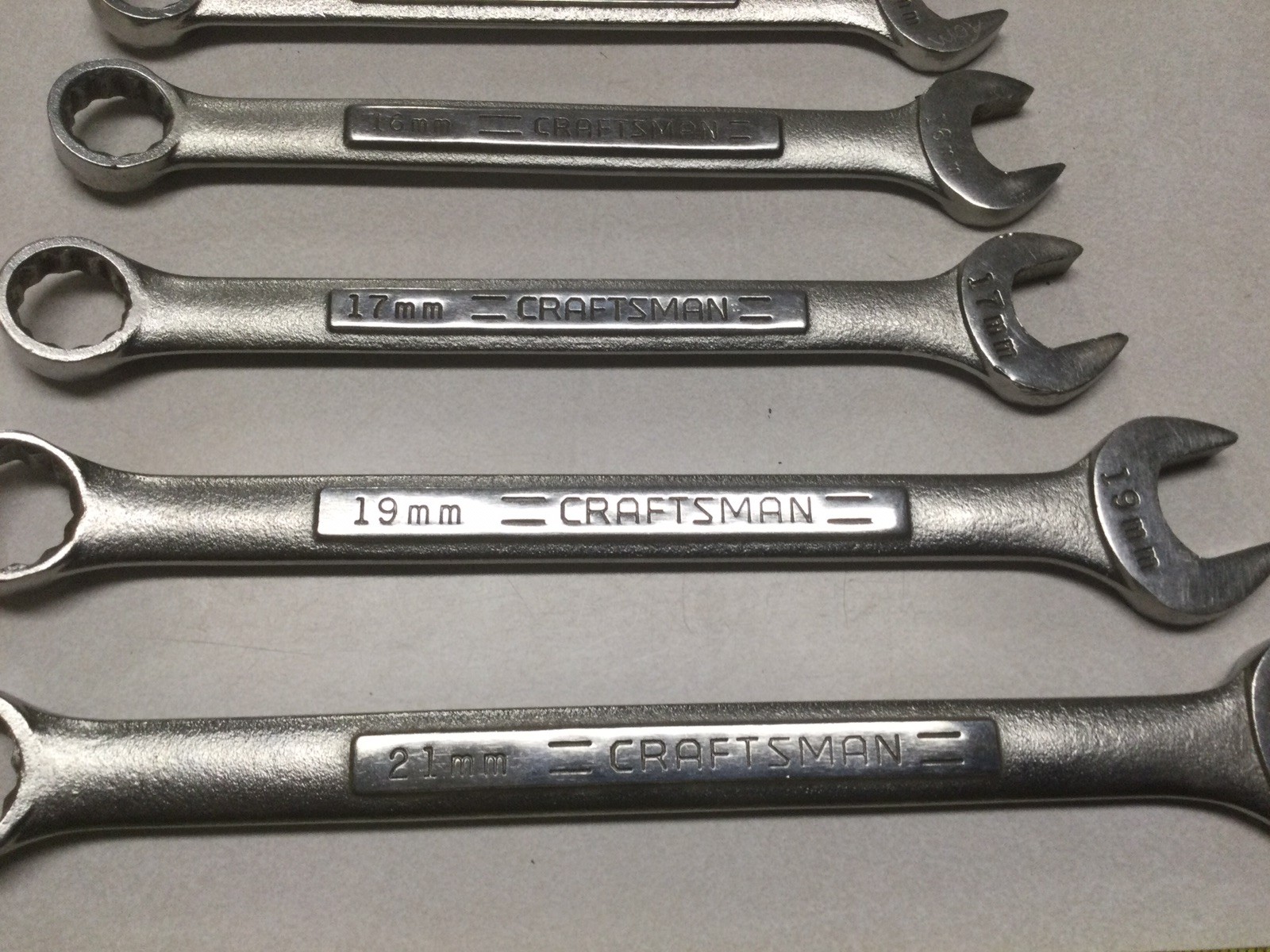 9 – Vintage Craftsman Open/Box End 12 Point Metric Wrenches 8mm-21mm Made USA