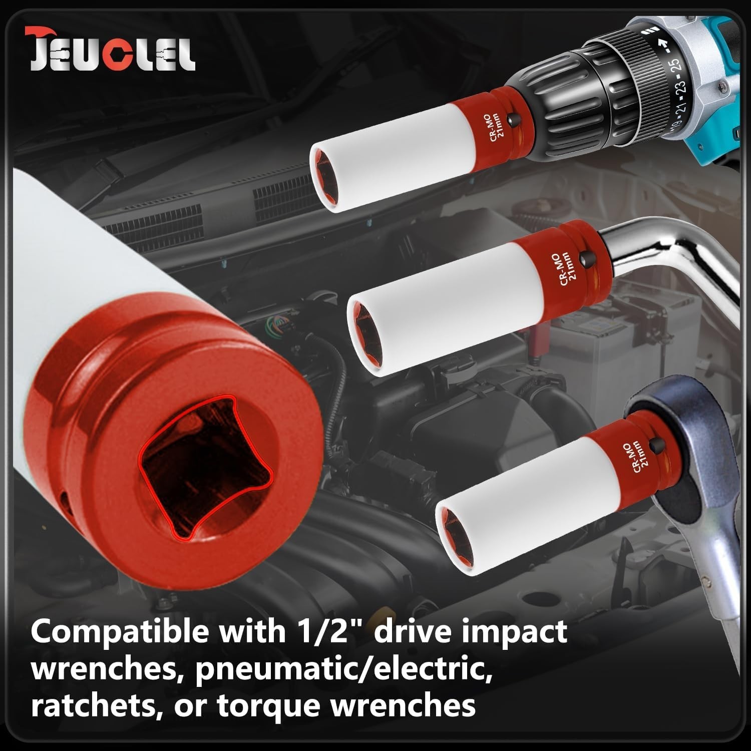 21mm Impact Socket, 1/2″ Drive Wheel Protector, Lug Nut Tool