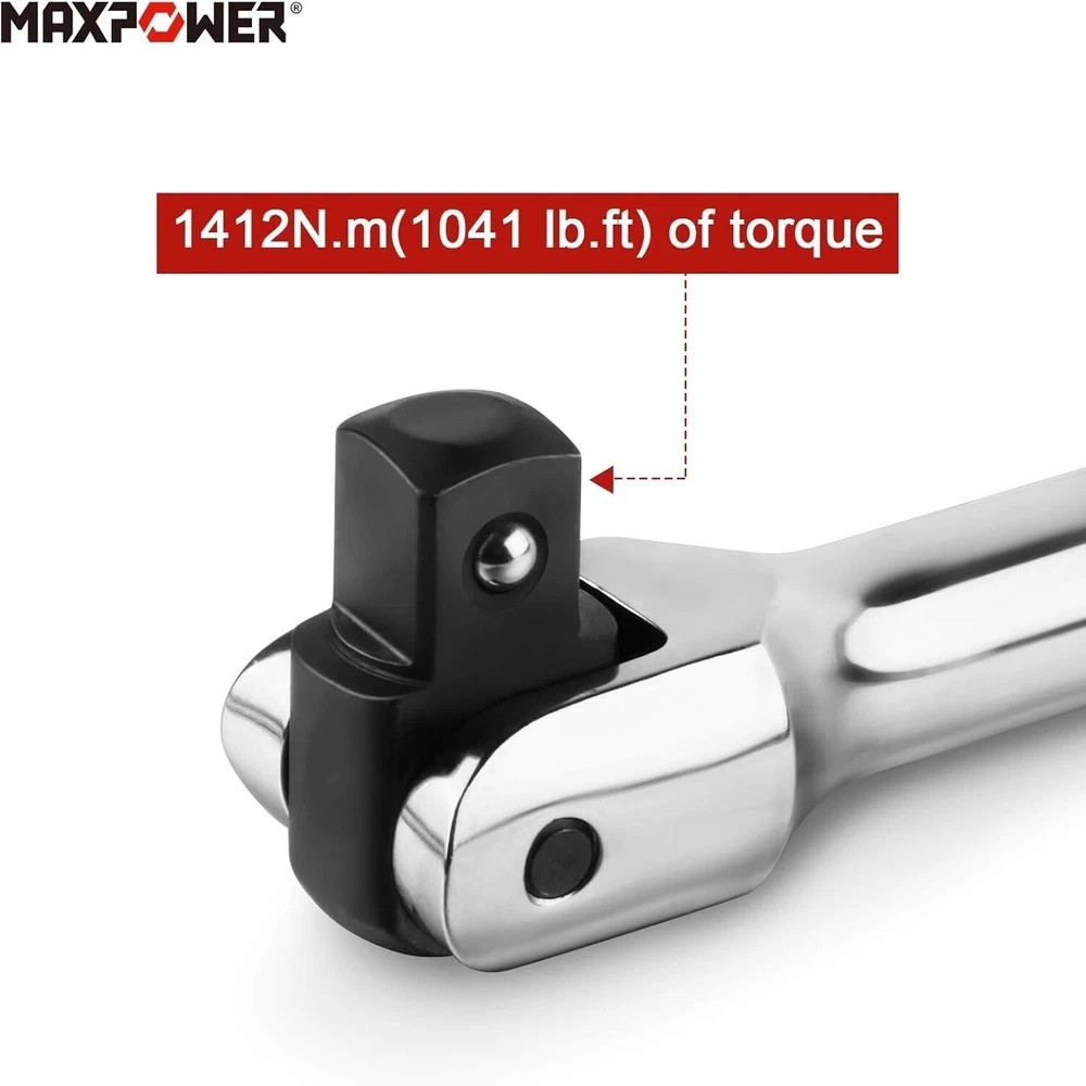 Heavy Duty 3/4 Drive 24-Inch Breaker Bar with Flex Handle – 1041 Ft-Lbs Torque