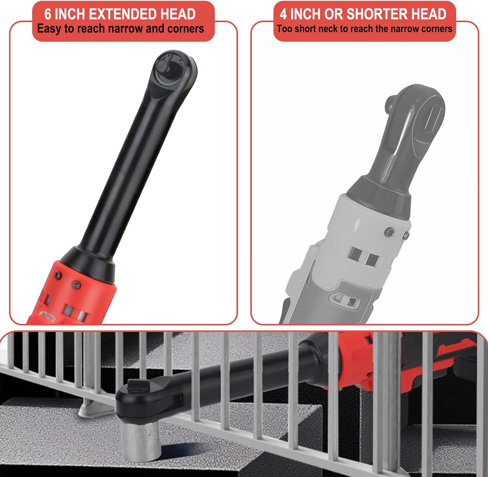 Cordless Ratchet Compatible with Milwaukee 18V Battery, 3/8″ Electric Ratchet