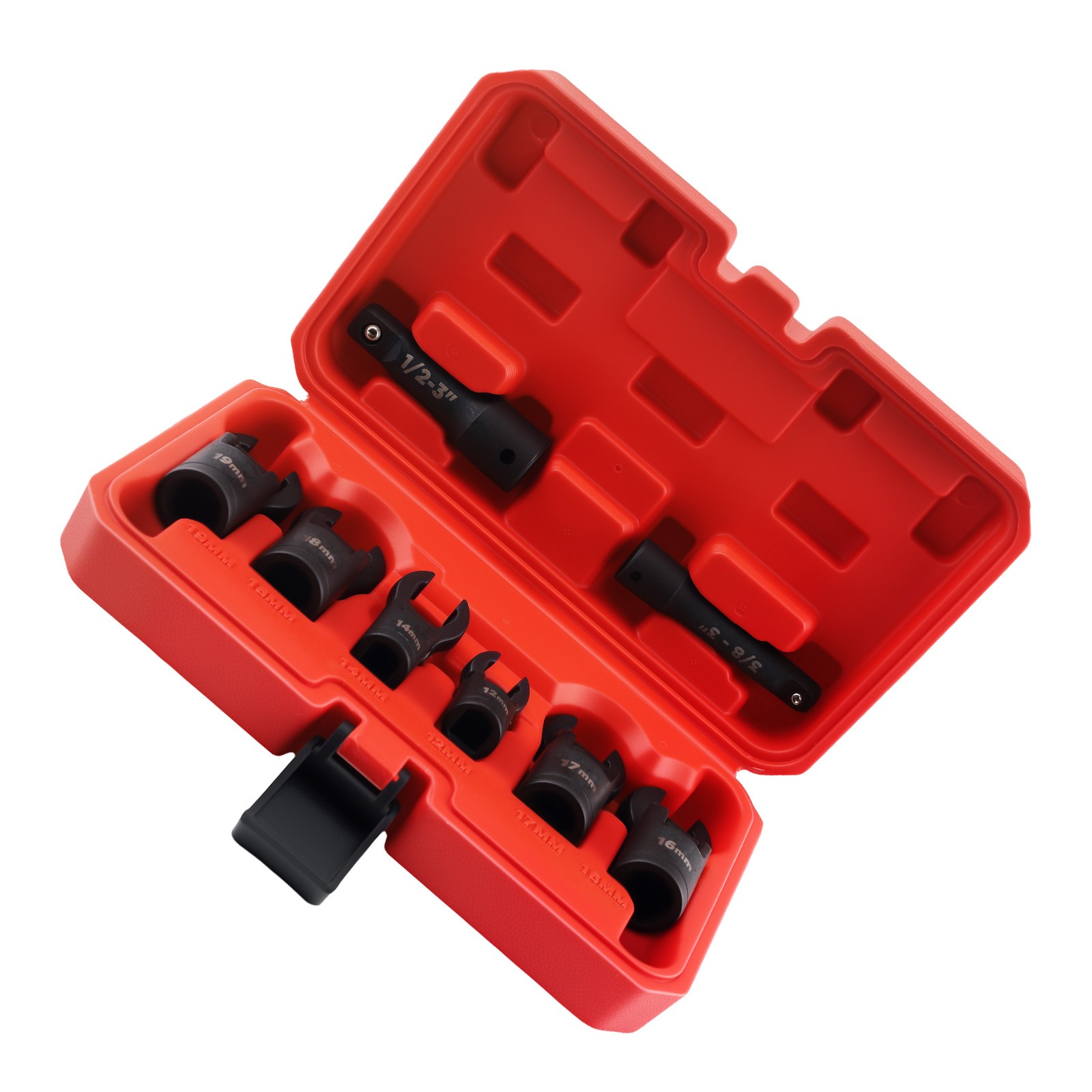 8pc 3/8″ and 1/2″ Flex Head Crows Flare Nut Wrench Socket Foot Line Wrench Set