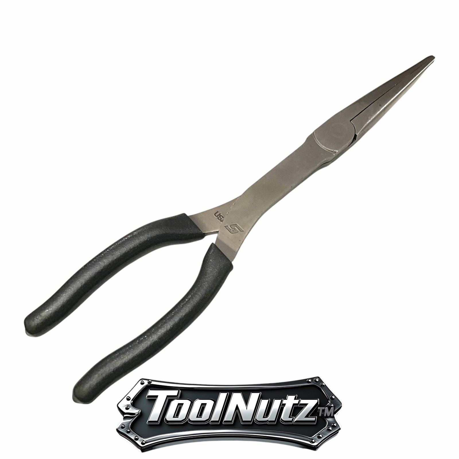 Snap-on Tools NEW 911ACFDT 11″in. GRAY Soft Grip Rounded Jaw Needle Nose Pliers
