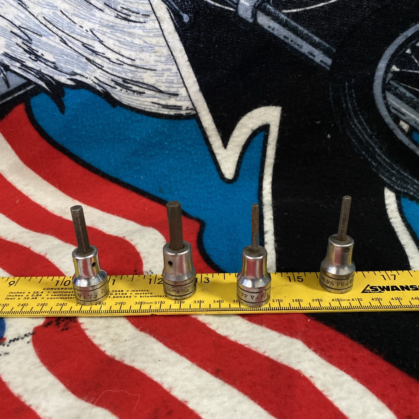 Snap-on Tools FA7A Fa8 Fa4a Fa4.5a SAE Hex Bit 3/8” Drive Socket Driver USA Lot