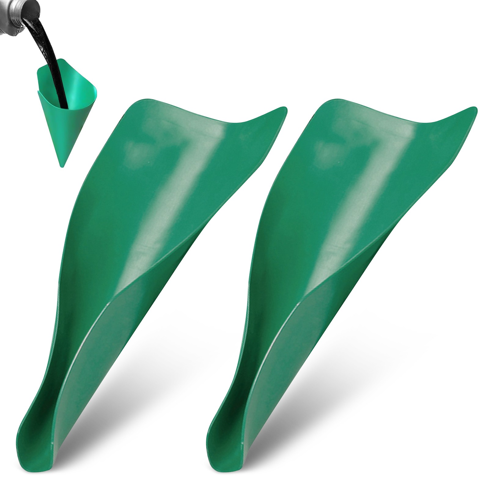 2x Flexible Foldable Oil Funnel Reusable Change Draining Filling Spill-Free Tool
