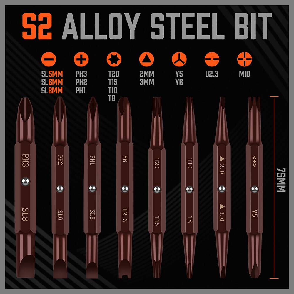 18 in1 Magnetic Ratchet Screwdriver Set Security Bits Ball Lock Anti-Slip Handle