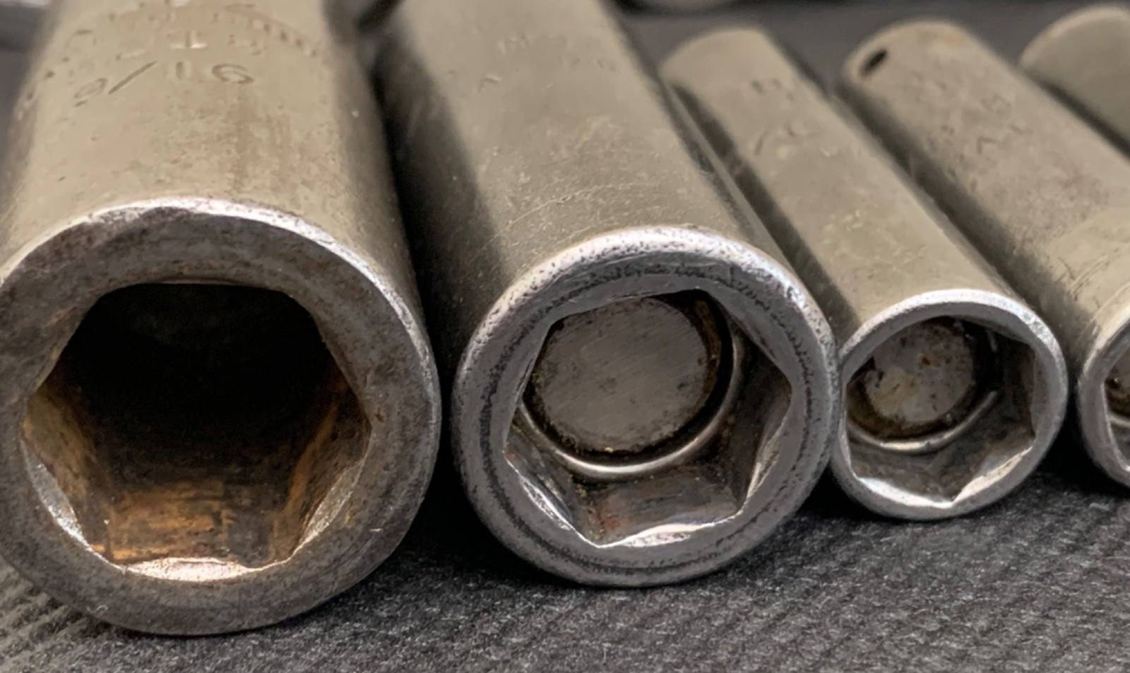 Lot of 12 Various Vintage Apex & Brown Tool SAE Sockets Made in USA