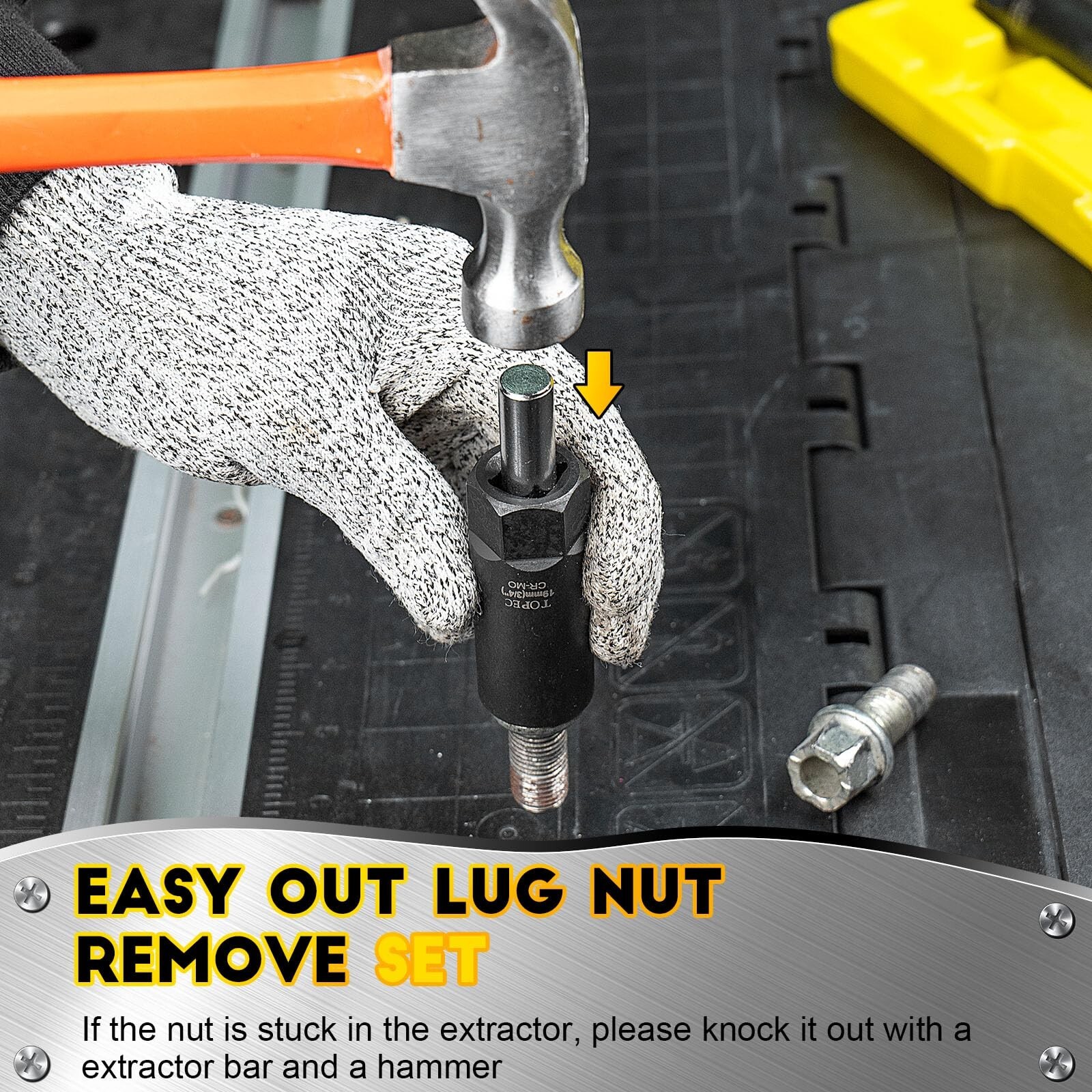 TOPEC 10PCS Deep Lug Nut Remover Heavy Duty, 1/2″ Drive Impact Wheel Lock Rem…