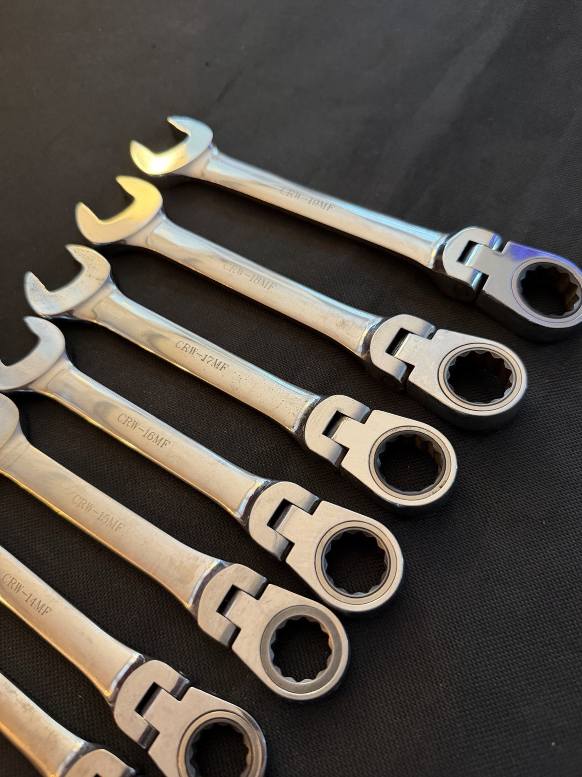 Cornwell Tools Metric Flex Ratcheting Combination 9 Piece Wrench Set CRW12MSFA
