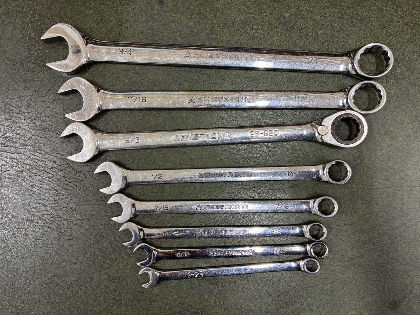 Armstrong USA Combination Wrench Set 8pc Smaller Sizes 5/16″ to 3/4″ – Good Used