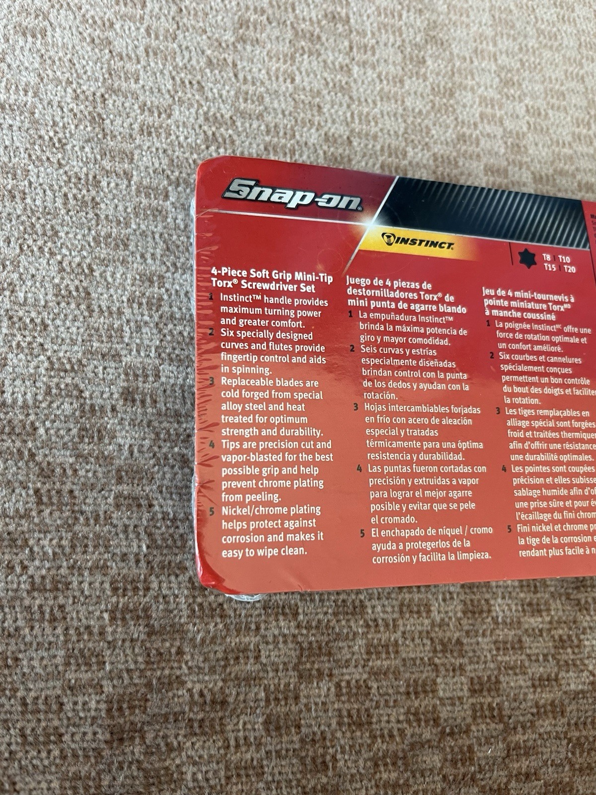 New snap On Torx Screwdriver Set Mini Tip In Classic Red With Tool Tidy Tray