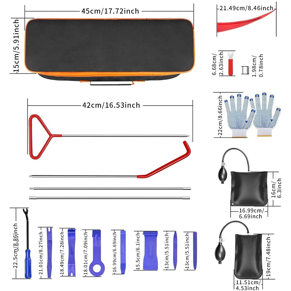 24pcs Car Window Door Emergency Open Key Lost Lock Out Unlock Auto ToolKit US