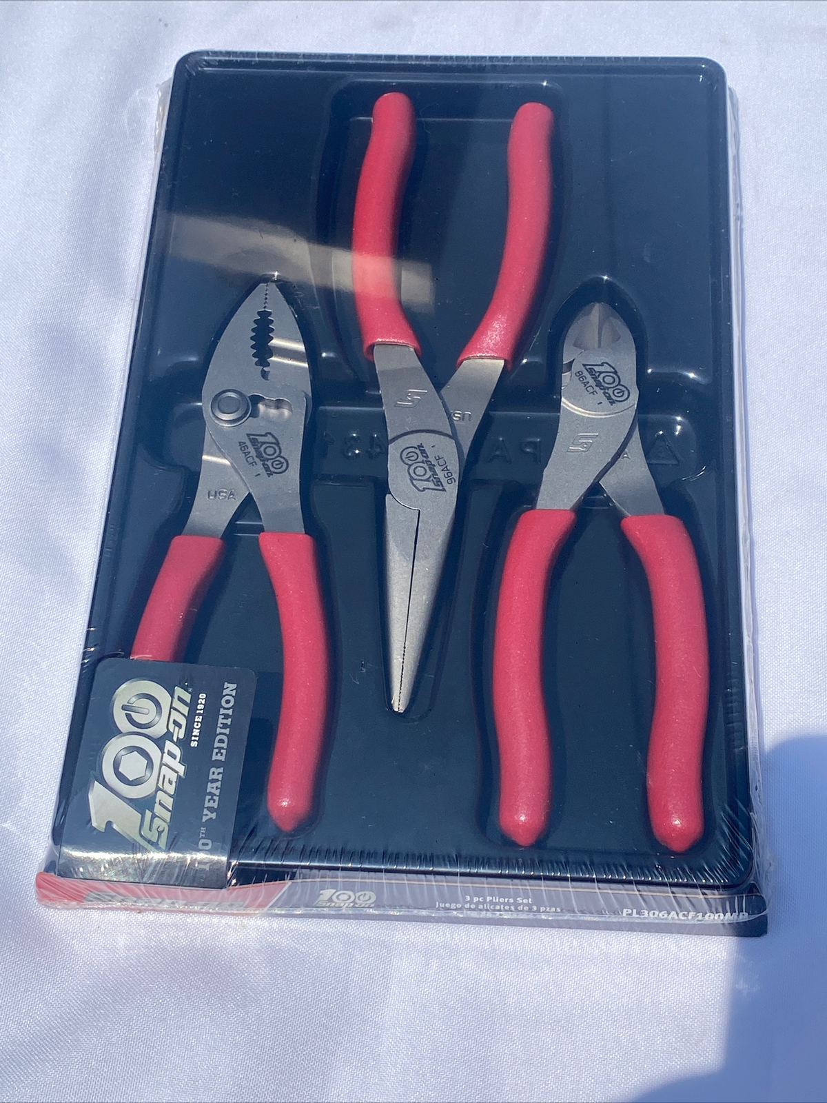 Snap On 100th Anniversary 3Pc Pliers Set Red PL306ACF100MR Brand New