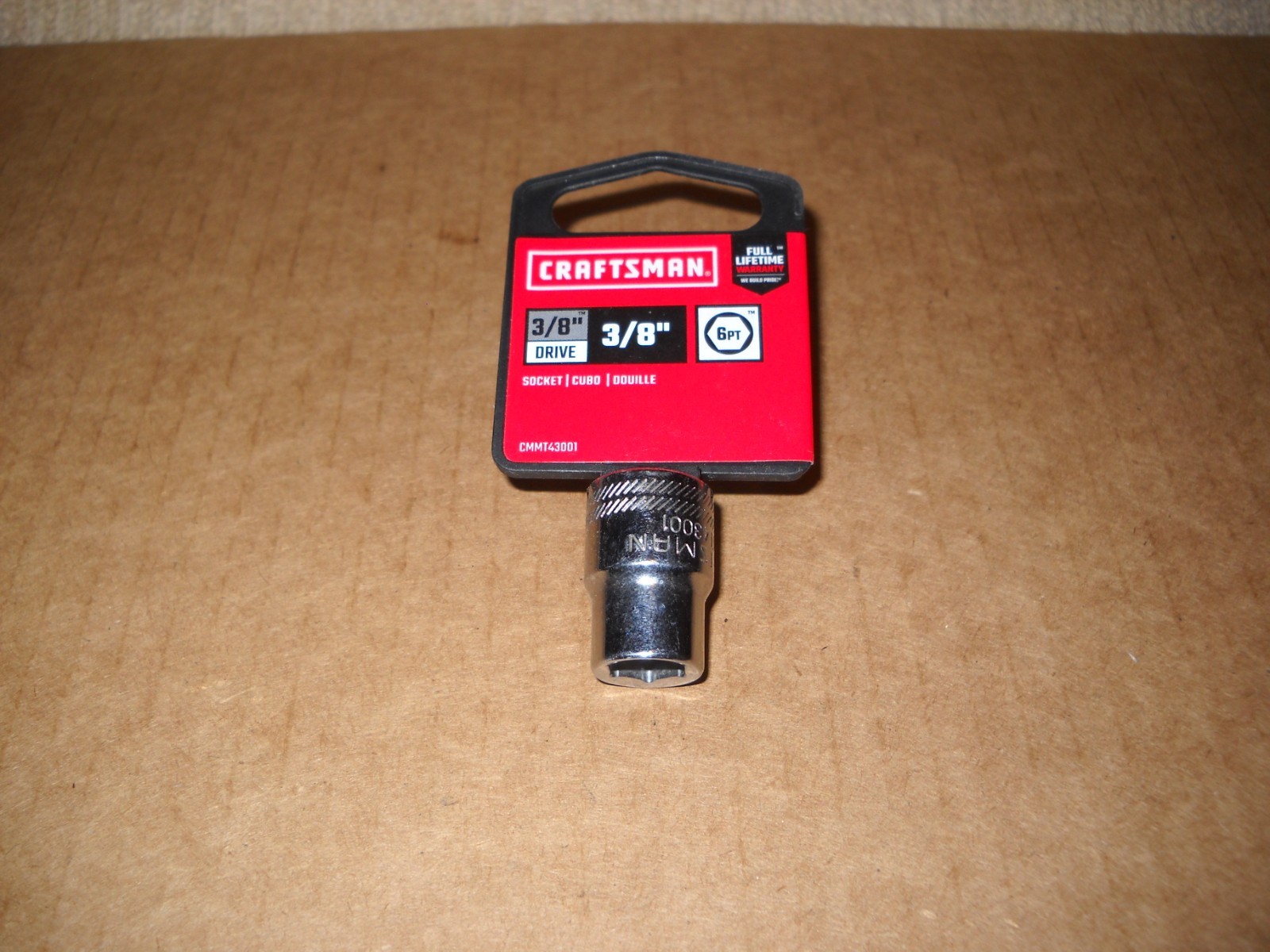 New Craftsman 3/8 Inch Drive 3-8″ 6 Point Standard Depth Socket New on Hanger