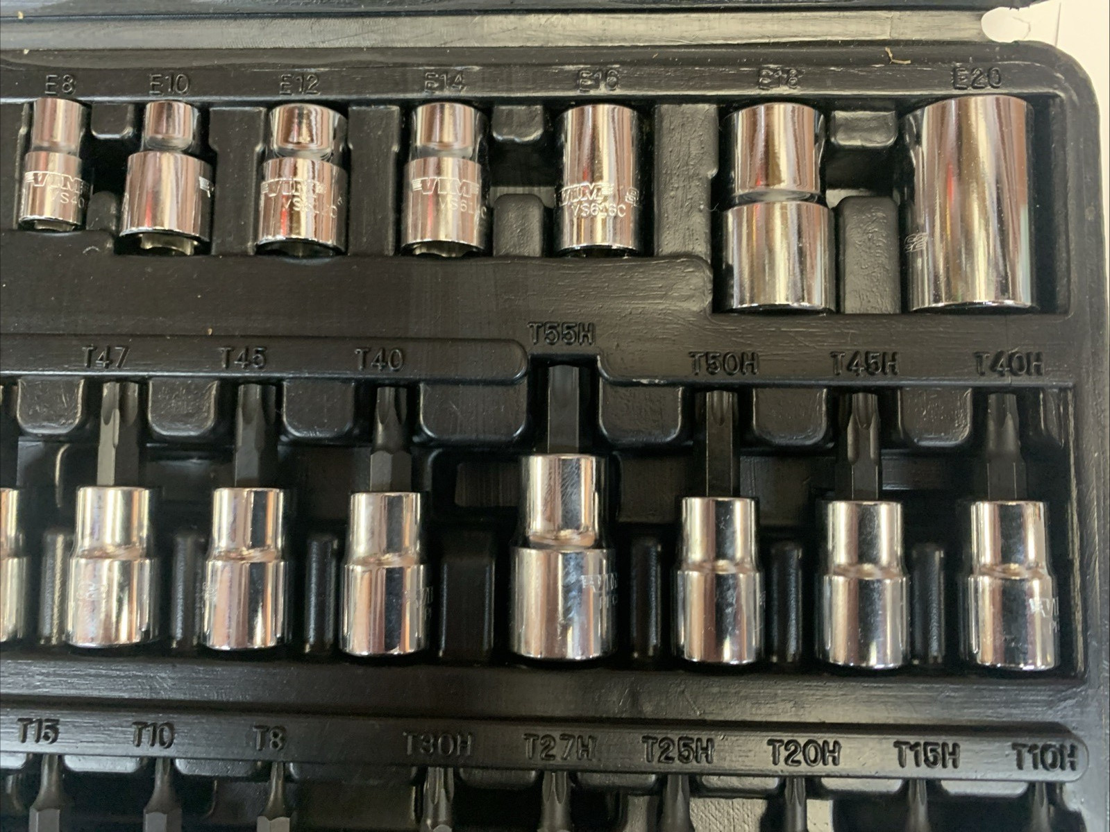VIM pc torx TMS34PF. 34pc Master Torx/ E-Torx/ Star Bit SockeT set. (b4)