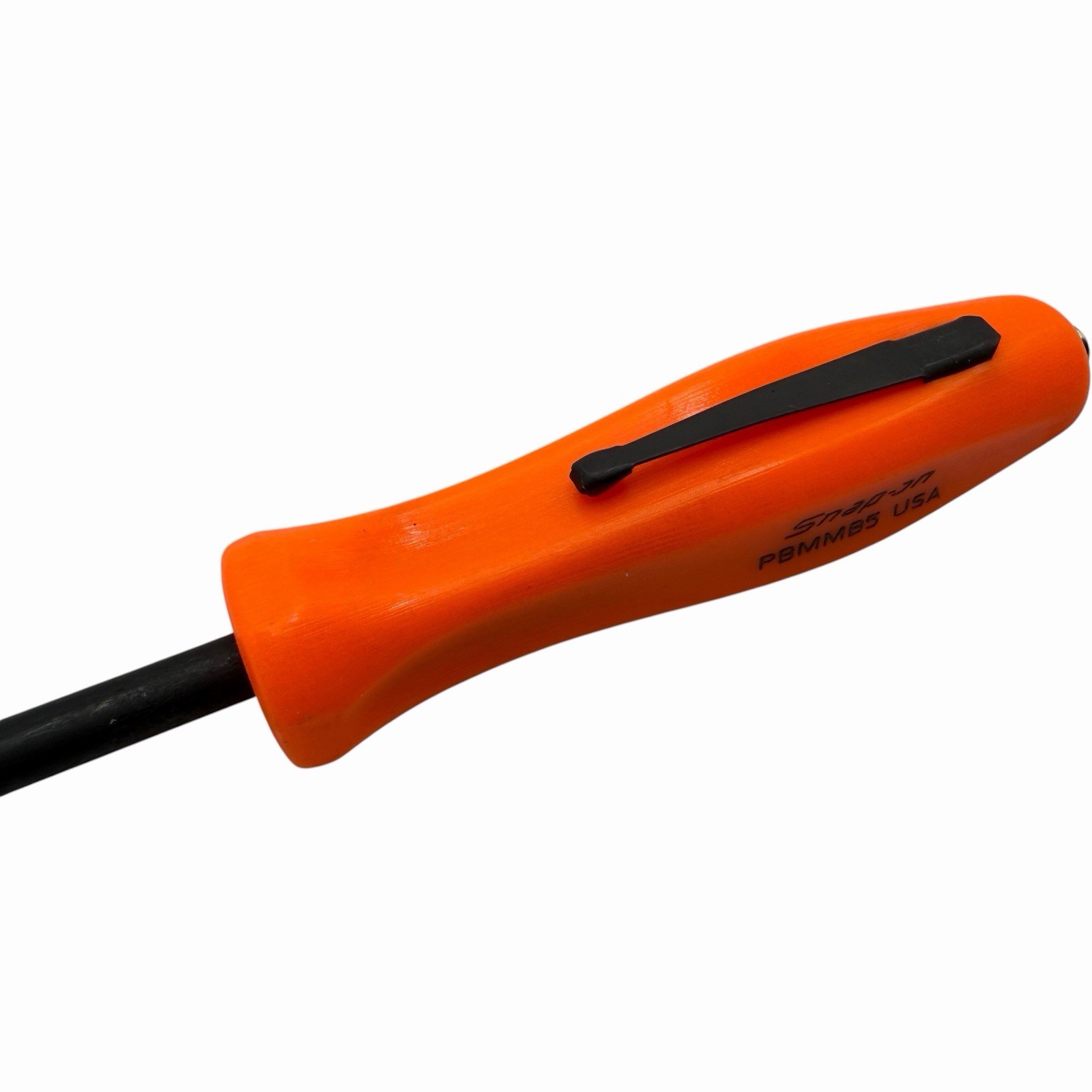 Snap On Tools Mini Magnetic Pocket Pry Bar Orange 5 inch Bent 45 Degree