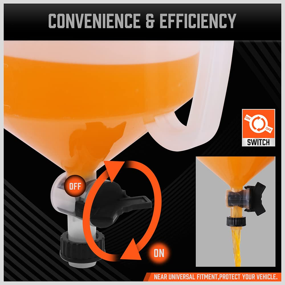No-Spill Coolant Funnel Kit with Valve Switch, Radiator Bleeder Funnel Kit