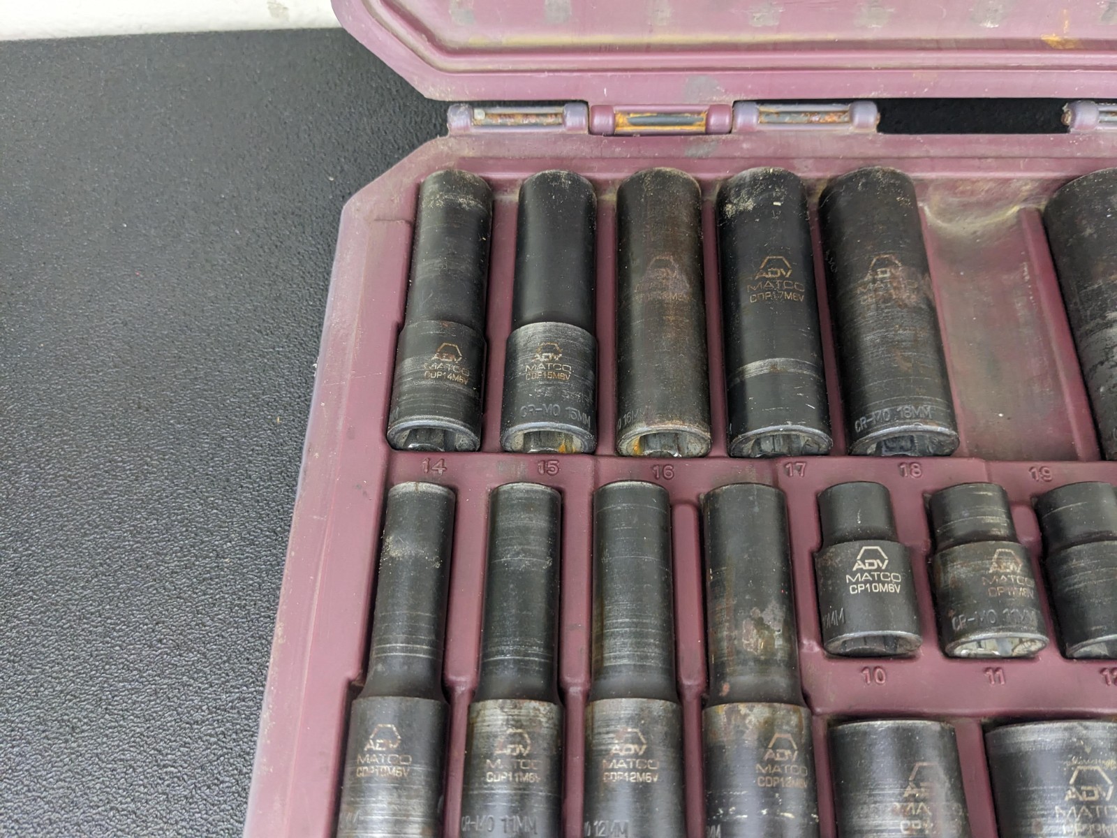 #bo053 MATCO SCPM306V 1/2″ METRIC 6-PT ADV SHALLOW & DEEP IMPACT SOCKET SET