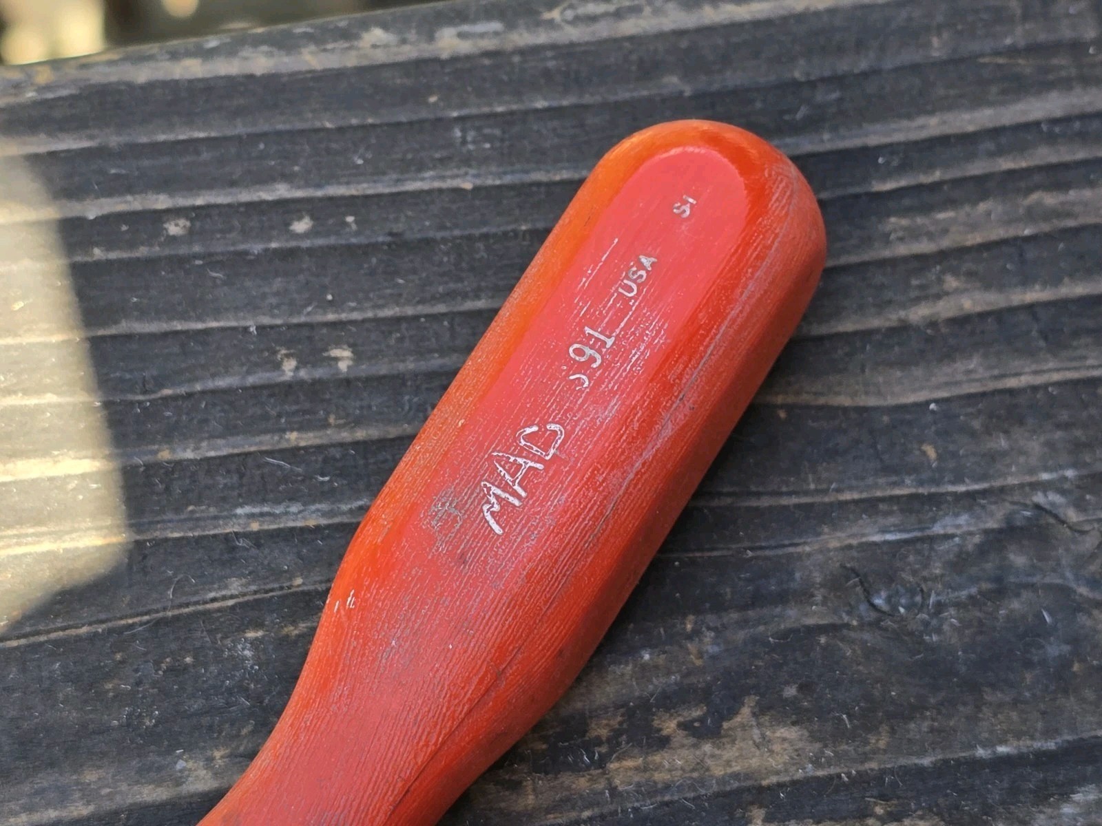 Vintage MAC TOOLS S91 Headlight Spring Adjuster Tool Wood Handle USA Made