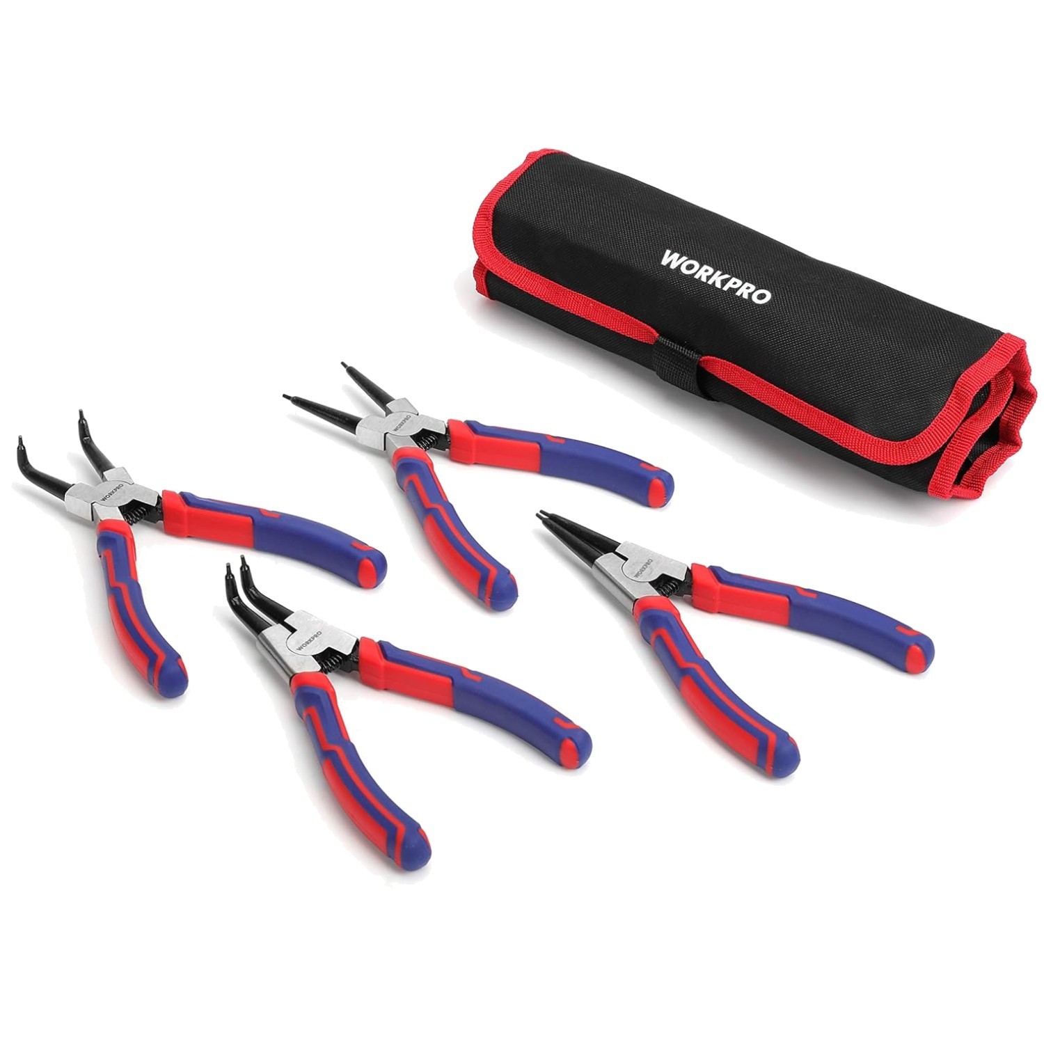 CR-V Steel 4-Piece Snap Ring Pliers Set – Internal/External
