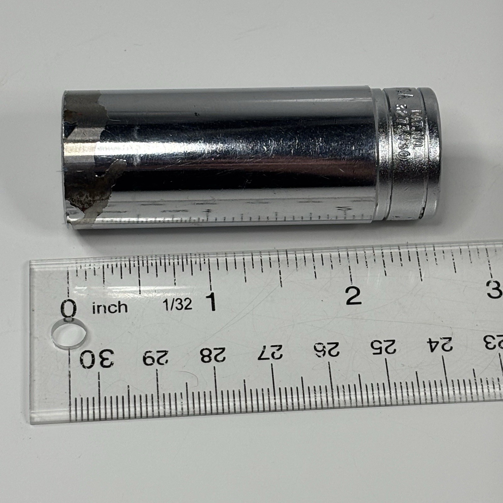Snap On Tools SFS241 3/8 Dr 6Pt SAE 3/4 Flank Dr Deep Chrome Socket USA VTG