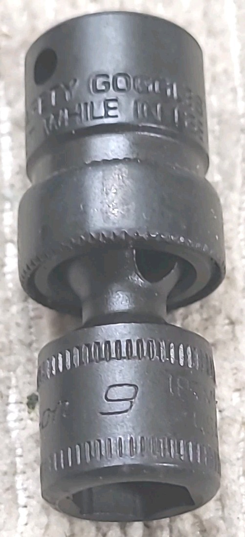 Snap-On IPTMM9 9mm Universal Swivel Impact Socket, 1/4” Drive, 6 Point USA MADE.