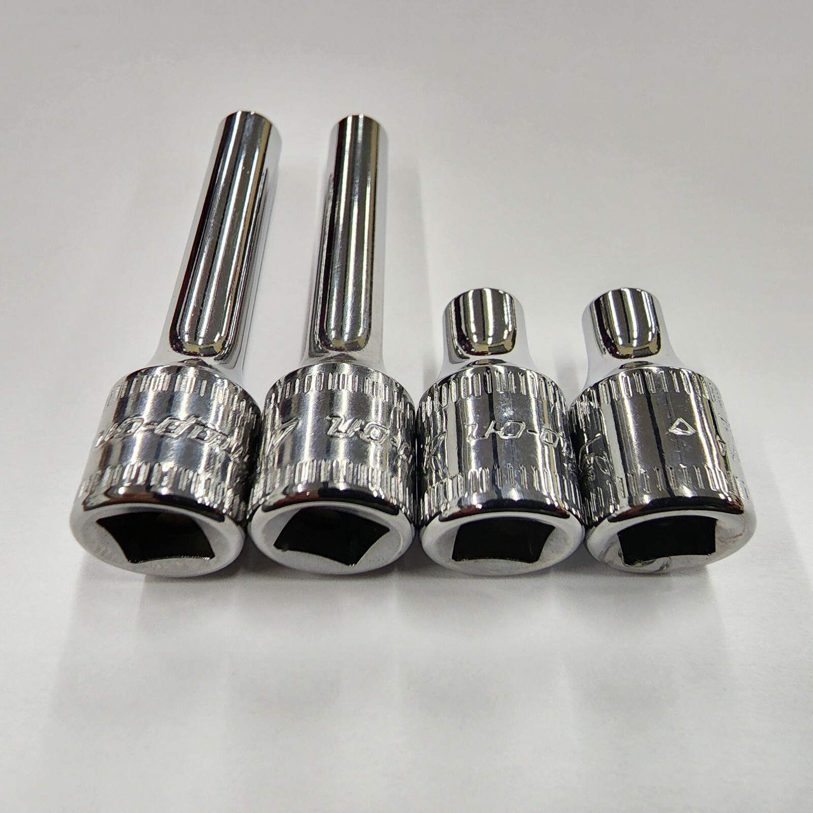 Snap-on Tools USA NEW 4pc 1/4″ Drive METRIC 6PT Shallow & Deep ADD ON 4MM 4.5MM