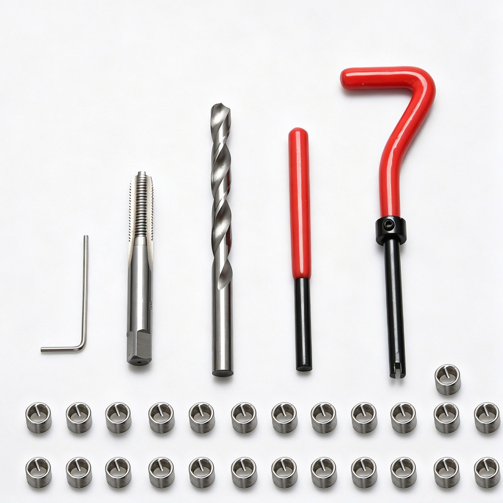 M8 x 1.25 Thread Repair Kit Stainless Steel Insert Set for Aluminum Cast Iron