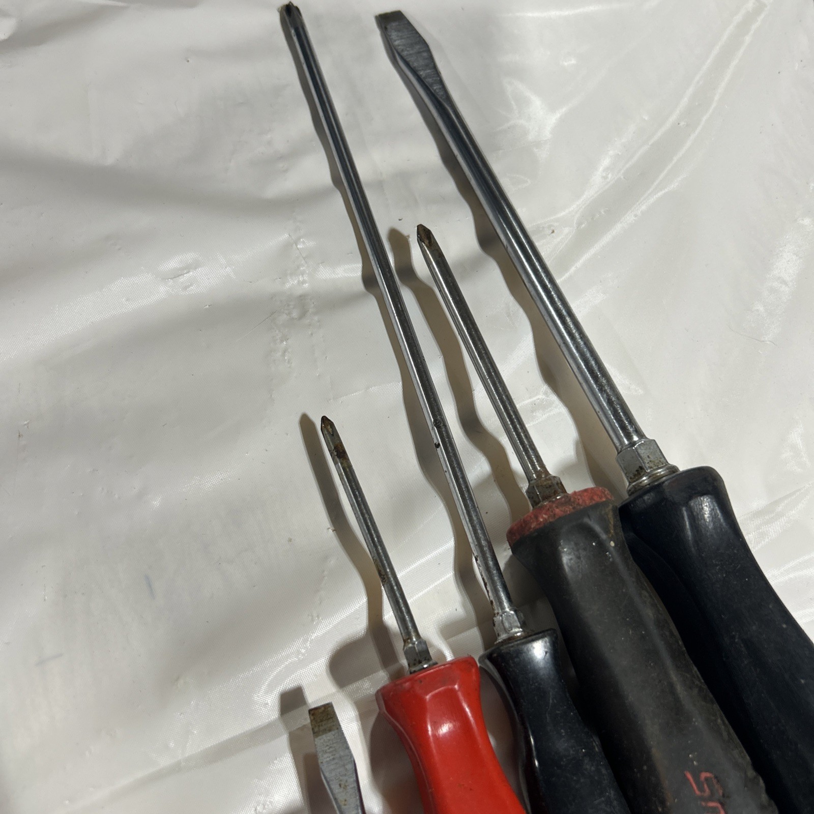 Snap-on USA Screwdriver Lot of 5 Phillips & Flat Blade Hard Handle Mechanics