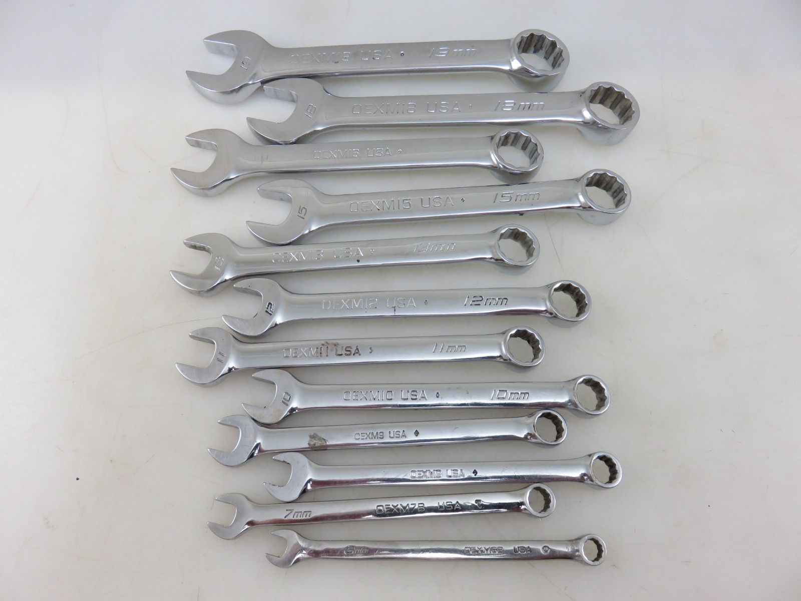 Snap-On OEXM SHORT Metric Combination Wrench 6mm-19mm 12pc Set Made In USA