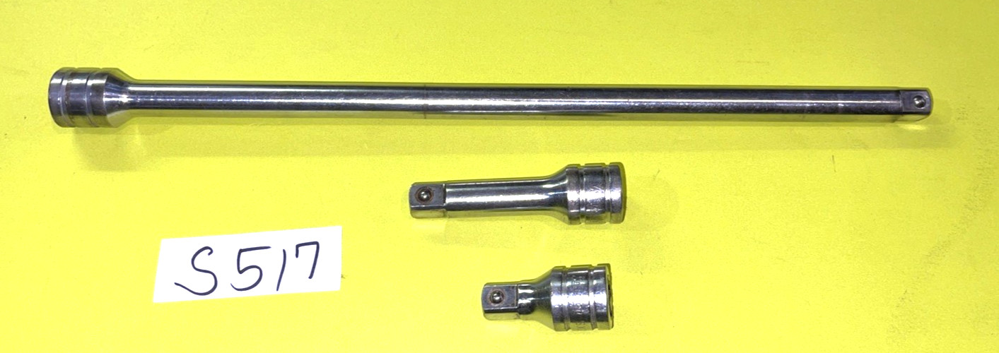 SNAP-ON TOOLS 3 PIECE 1/2 DRIVE EXTENSIONS 2 / 3 AND 15 INCH SHIPPING INCLUDED